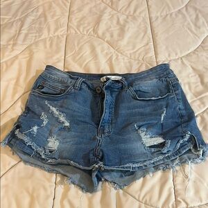 KanCan Blue Distressed Jean Shorts